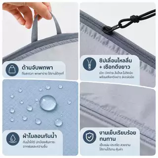 กระเป๋าจัดระเบียบเสื้อผ้าสำหรับเดินทางกลางแจ้ง แยกเปียกแห้ง วัสดุไนลอน กันน้ำกระเซ็น ทนทานต่อการฉีกขาด แขวนได้ เหมาะกับกระเป๋าเดินทาง