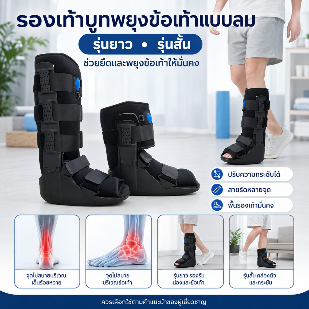 ⚡️จัดส่งในพื้นที่⚡️ ปรับ Air Walking Fracture Boot- Medical Inflatable Orthotic Boot-สําหรับข้อเท้าแ