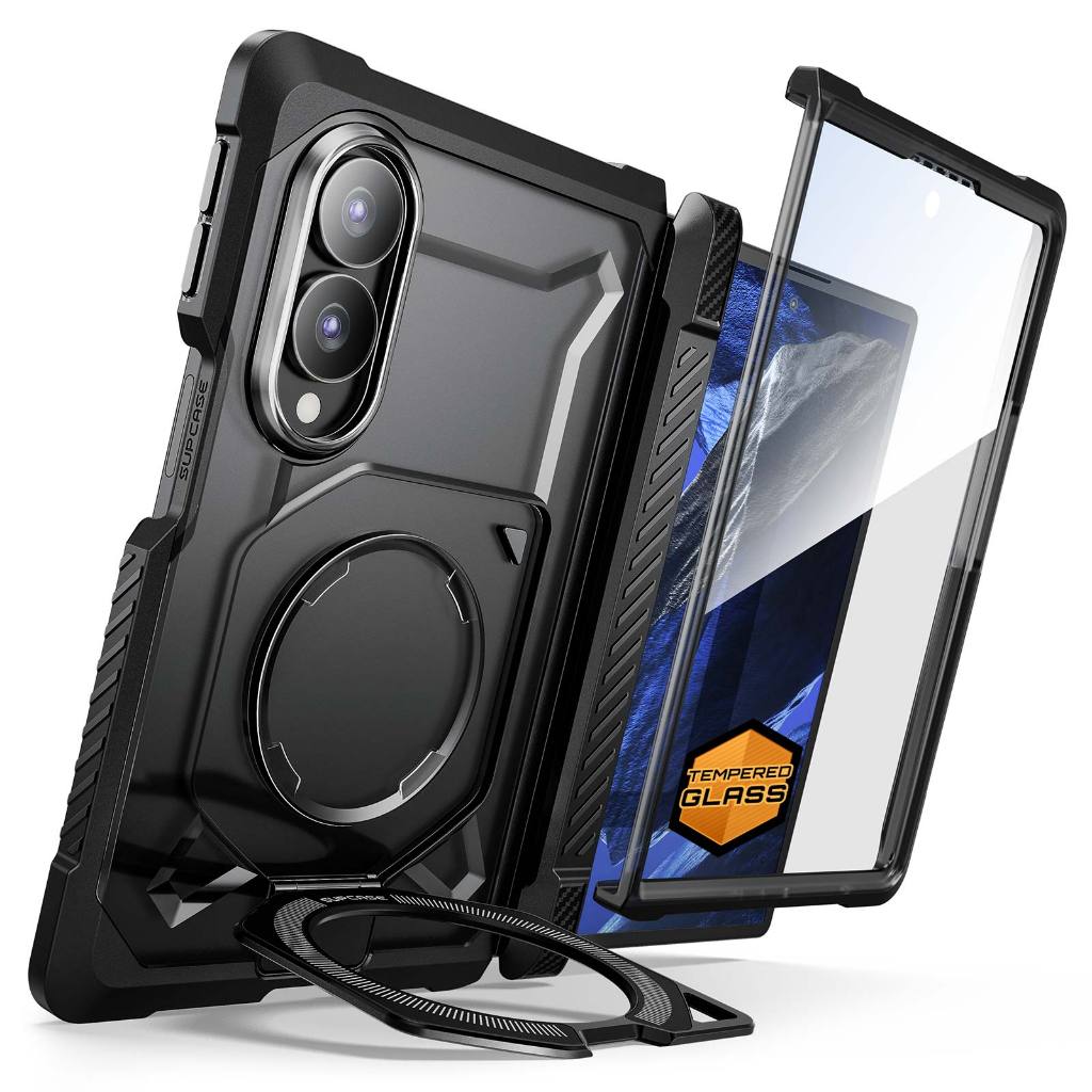 SUPCASE UB Grip สําหรับ Samsung Galaxy Z พับ 8 กรณีพร้อมขาตั้งรองรับไร้สายชาร์จในตัวป้องกันหน้าจอบานพับครอบคลุม Anti Slip Grip Full Body Heavy Duty ฝาครอบป้องกัน