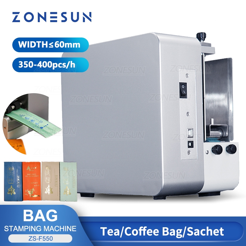 ZONESUN ZS-F550 Digital Plateless Hot ฟอยล์ปั๊มเครื่องสําหรับชากาแฟถุงบรรจุภัณฑ์