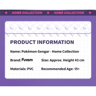 FUNISM Pokemon Gengar Home Collection รูป Series ตัวเลข Series กล่องตาบอด Series กล่องตาบอด Plush กล่องตาบอด Action ของเล่นรูปของขวัญวันเกิดของเล่นเด็ก