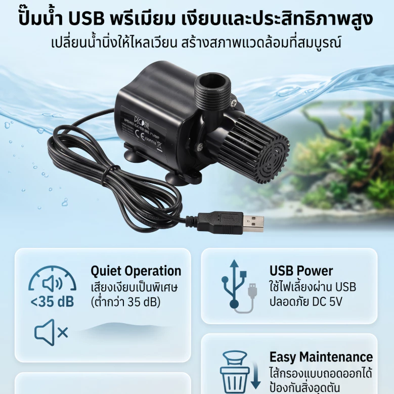 น้ํามัน Dc5v Micro Pump กันน้ํา Pond 500l/h 4w ปั๊มน้ําน้ํามันพร้อม FL Micro Water Circuu Fip พร้อมปั๊ม กันน้ํา ] น้ํามันยก Micro ปั๊ม Circul Fip