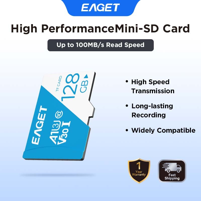 EAGET T1 TF Card ความเร็วสูง V30 A1 32GB 64GB 128GB