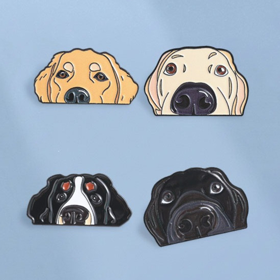 น่ารักสุนัขเคลือบ Pins Golden Retriever Labrador Berinese เข็มกลัดสุนัขการ์ตูนสัตว์ป้ายกระเป๋าเป้สะพายหลังอุปกรณ์เสริมของขวัญสําหรับเพื่อน