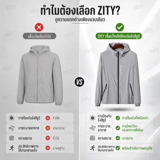 ZITY （ซื้อ 1 แถม 1）เสื้อแจ็คเก็ตสำหรับผู้ชาย ป้องกันแสงแดดและลม น้ำหนักเบาทอง่าย สวมใส่ง่ายสำหรับกิจกรรมกลางแจ้ง