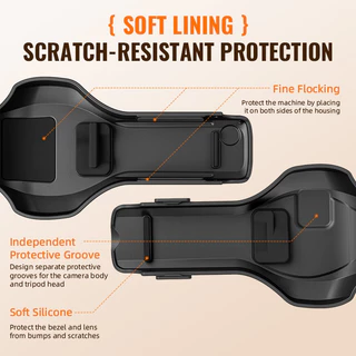 STARTRC เหมาะสําหรับเคสป้องกันฝาพับ DJI Pocket 4P, Pocket 4pro การบีบอัดเปลือกแข็งและเคสป้องกันป้องกันการตก