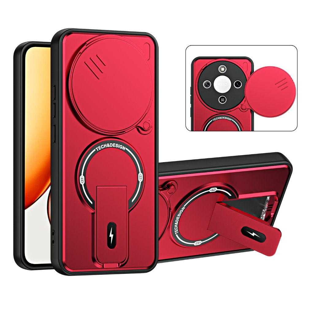 Sunyi ฝาครอบโทรศัพท์ป้องกัน Honor X9A X9C X9D X5C X70 X8D แม่เหล็กซ่อน Kickstand ป้องกันเลนส์กันกระแทก