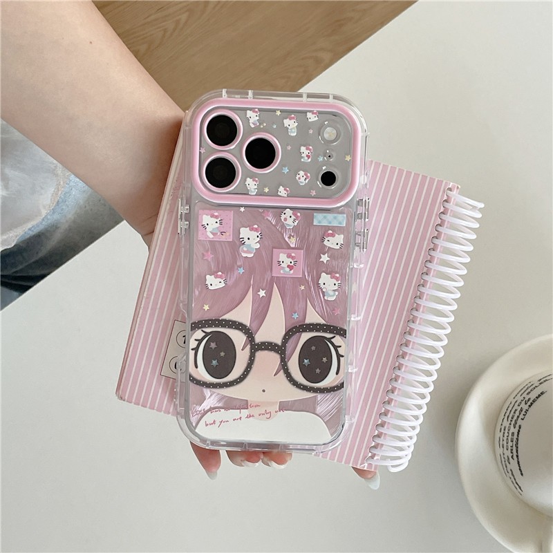IPhone 17 Pro max Glasses Girl Pattern TPU Material เคสโทรศัพท์