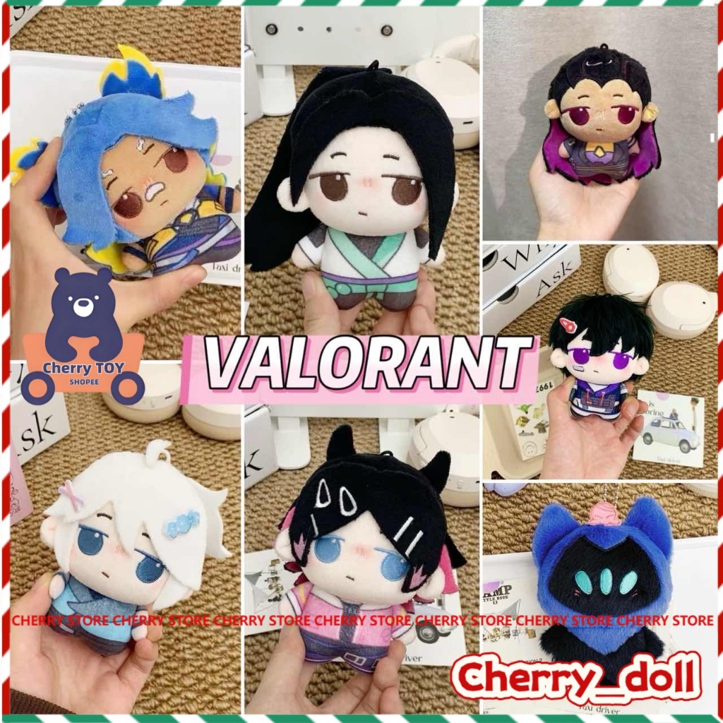 10cm Valorant Reyna Sage Jett ตุ๊กตาตุ๊กตาตกแต่งกระเป๋าเป้สะพายหลังจี้อุปกรณ์ต่อพ่วงเกมแฟนน่ารักของข