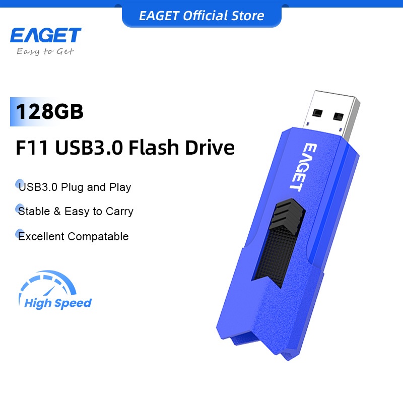 EAGET F11 แฟลชไดรฟ์ USB3.2 แบบสไลด์ (32GB/64GB/128GB)