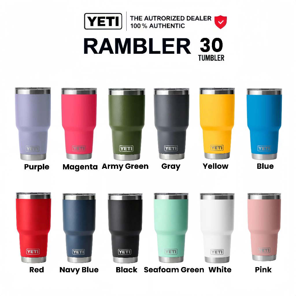 YETI Rambler Tumbler 30oz ของแท้💯 แก้วเก็บอุณหภูมิ ทนทานพรีเมี่ยม