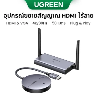 Ugreen เครื่องขยายสัญญาณ HDMI ไร้สาย 4K 30Hz 2.4GHz+5GHz 50 เมตร HDMI VGA DualInterface เข้ากันได้กับแล็ปท็อป โปรเจคเตอร์ PC TV