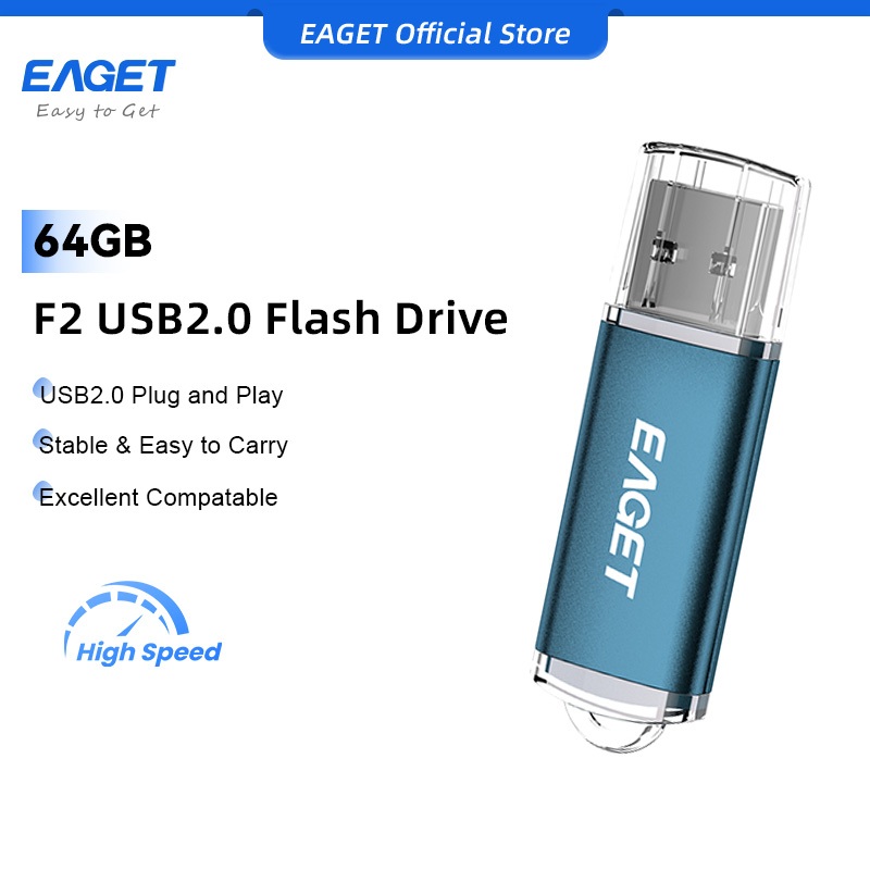 แฟลชไดรฟ์ EAGET F2 USB2.0 (4GB/8GB/16GB/32GB/64GB)