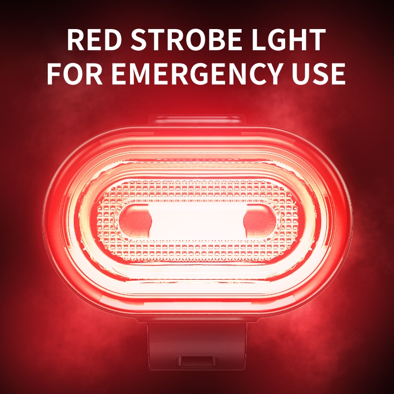 SMILING SHARK Super Bright ไฟจักรยาน LED ไฟสีแดงขี่จักรยาน Tai Llight Type-c ชาร์จ 5 โหมดกลางแจ้งขี่จักรยานแสงกันน้ํา QXD346 — صورة 6
