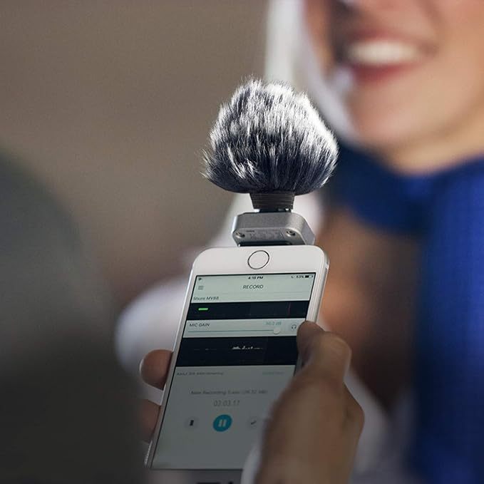 ไมโครโฟนกระจกขนยาวเข้ากันได้กับ Shure MV88, Muff กระจก Windjamer Deadcat Fit สําหรับ Shure MV88 iOS 