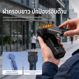 เคสกันกระแทกสำหรับ DJI Osmo Pocket 4 Pro ฝาพับป้องกันกิมบอล เลนส์ และหน้าจอ พร้อมซับในซิลิโคน