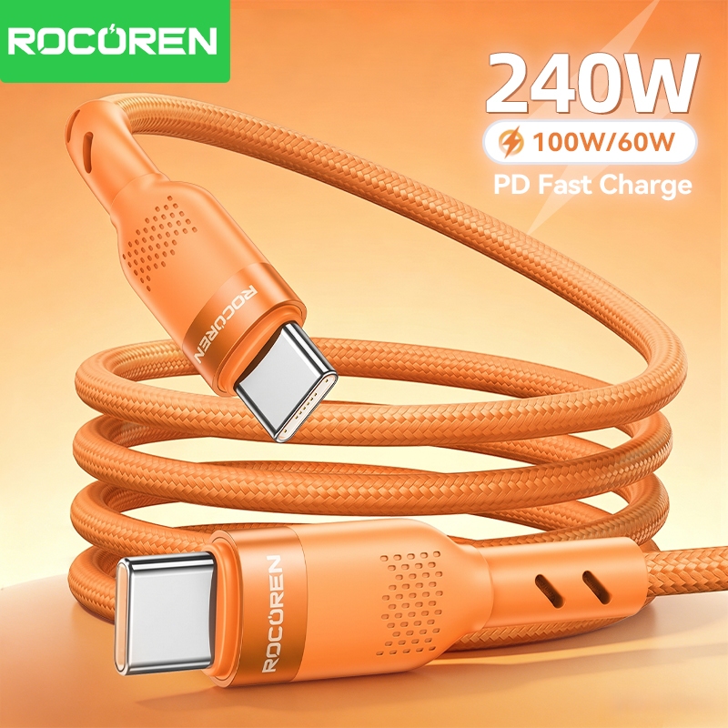 Rocoren USB Type C ถึง USB C สาย PD 240W 100W Fast Charging 