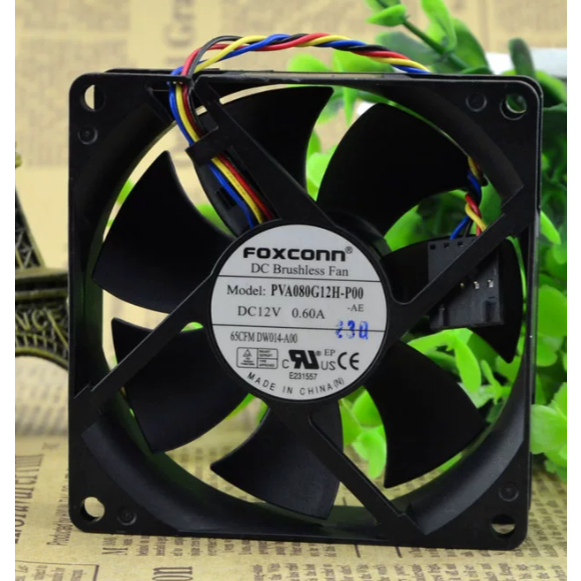 สําหรับ FOXCONN PVA080G12H-P00 12V 0.60A 8 ซม.8025 พัดลม 4 สาย