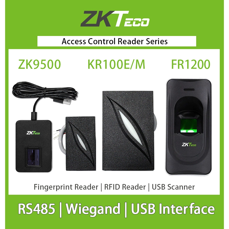 ZKT ลายนิ้วมือ RFID Card Reader การควบคุมการเข้าถึง Wiegand IP65 กันน้ํา Biometric Reader FR1200 FR1