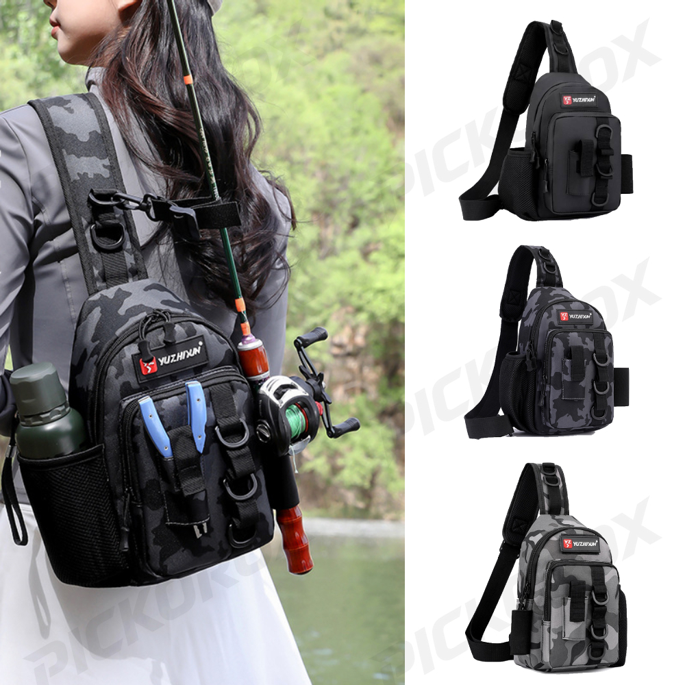 【จัดส่งจากไทย】กระเป๋าใส่เหยื่อตกปลา ลายพราง จุของได้เยอะ ใส่คันเบ็ดได้ กระเป๋าสะพายข้าง อเนกประสงค์ สำหรับตกปลา ท่องเที่ยว ปั่นจักรยาน