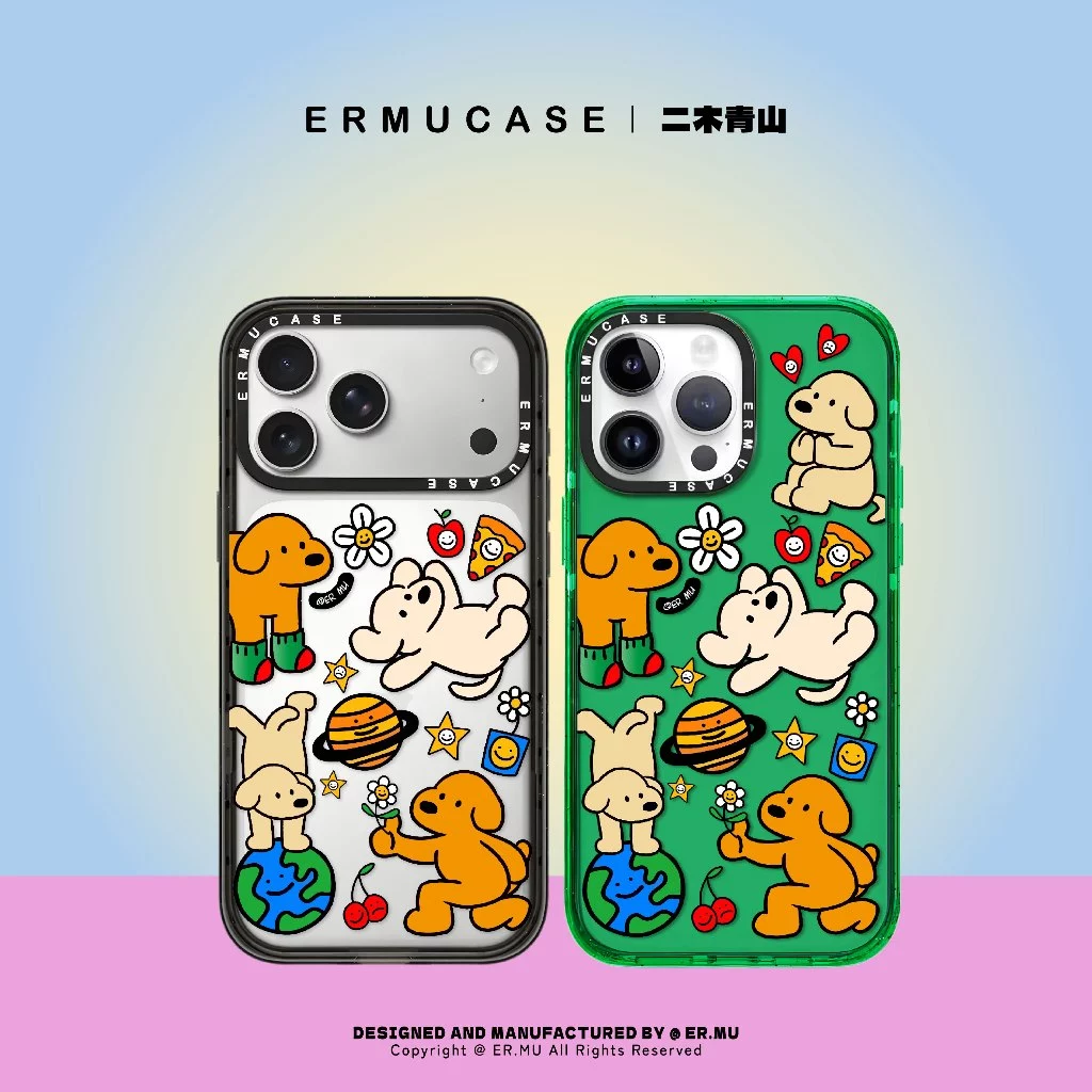 เหมาะสําหรับ IPhone17ProMax กรอบ TPU หนากันกระแทกเคสโทรศัพท์แม่เหล็กเคสแข็ง-สุดน่ารักสุนัข Paradise การ์ตูนแฟชั่นคู่สไตล์