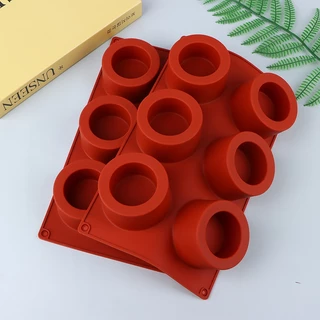 Llth 1 PC 6 หลุมรอบแม่พิมพ์เค้ก Decorag แม่พิมพ์ซิลิโคน DIY เค้กเบเกอรี่เครื่องมือร้อน