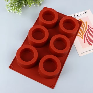 Llth 1 PC 6 หลุมรอบแม่พิมพ์เค้ก Decorag แม่พิมพ์ซิลิโคน DIY เค้กเบเกอรี่เครื่องมือร้อน
