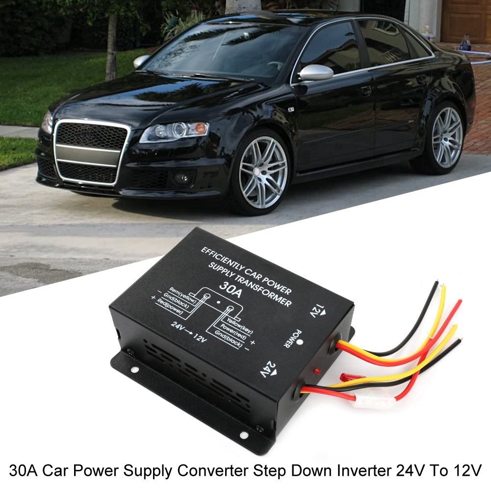 30A รถ Power Supply Converter ขั้นตอนลงอินเวอร์เตอร์ 24V ถึง 12V