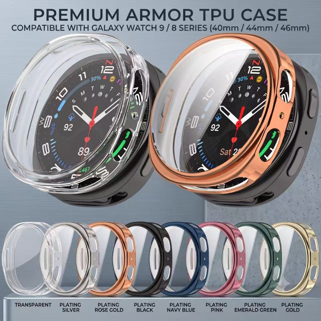 SAMSUNG กรณี ทีพียู ป้องกันหน้าจอปกคลุมสําหรับ ซัมซุง กาแลคซี ดู 9 8 40มิลลิเมตร44มิลลิเมตร46มิลลิเมตรคุ้มครองเต็มรูปแบบกันกระแทกทนต่อการขีดข่วนเปลือกป้องก