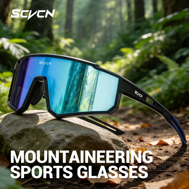 SCVCN แว่นตากันแดดกีฬาโพลาไรซ์ TAC แซนวิชเลนส์โพลาไรซ์ UV400 Anti-Glare ตกปลากลางแจ้ง Mountaineering แว่นตาขี่จักรยาน