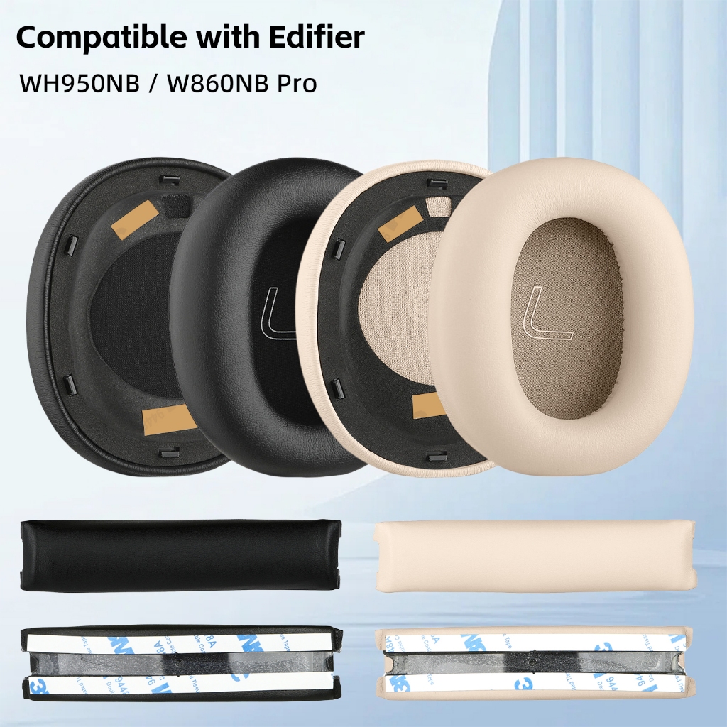 1 คู่แผ่นรองหูฟังสําหรับ Edifier WH950NB / W860NB Pro หูฟัง Earpads แถบคาดศีรษะเบาะฟองน้ําชุดหูฟัง E