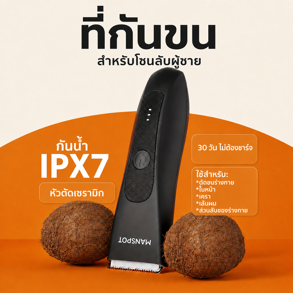 🏆Body HairTrimmer 🏆สําหรับผู้ชาย,เครื่องโกนหนวดTrimmer,Manscape Kit 4Guard,เปลี่ยนหัวใบมีดเซรามิค,กันน้ําเปียก/แห้ง,90