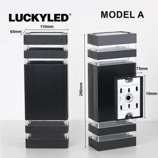 LUCKYLED IP65 ไฟผนังกลางแจ้งสวน ตกแต่งผนังไฟ E27 ถนนเดินเปลี่ยนได้ระเบียงแสงตกแต่ง
