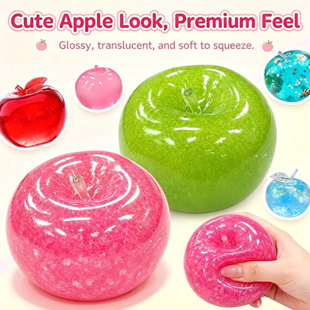 Green Apple Squishy Slushy Texture Squeeze ของเล่นน่ารักเดสก์ท็อปตกแต่งของเล่นสะสม