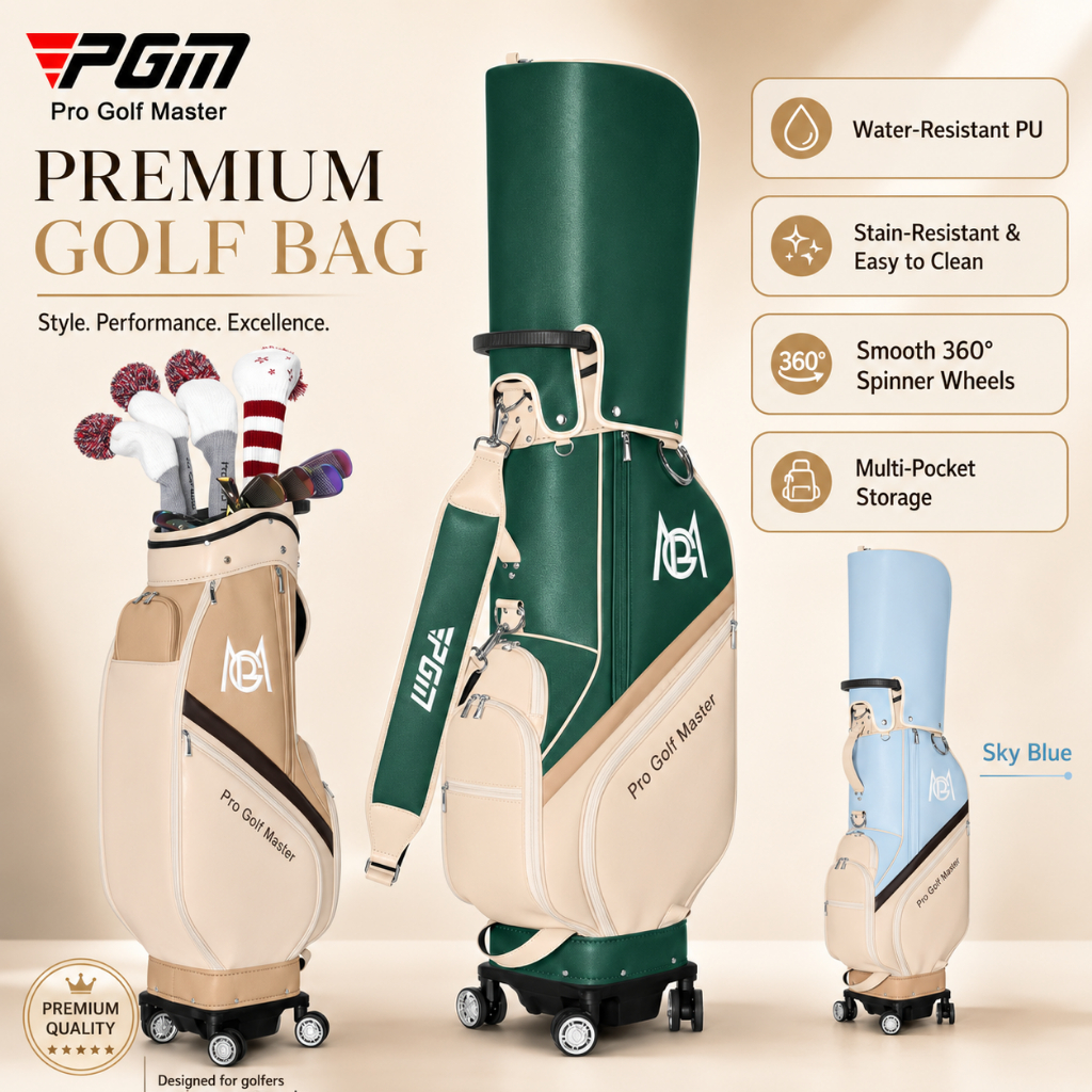 PGM Golf Bag Men Women Waterproof Antipaste Universal Wheel Golf Bag Travel Club Bag