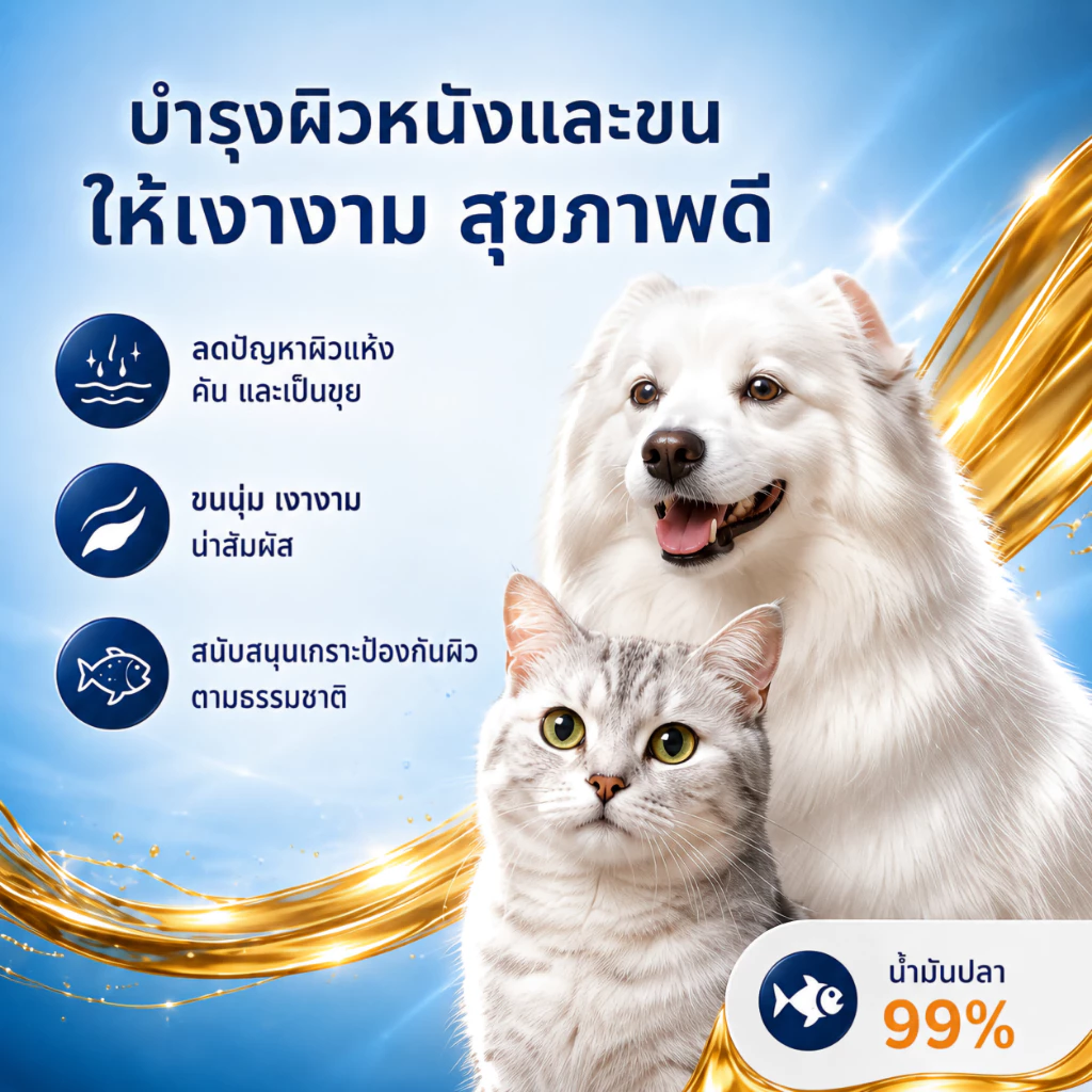 【🔥ราคาพิเศษสินค้าใหม่】PEVVO PET น้ำมันปลาแซลมอน 99% สำหรับสุนัขและแมว บำรุงขนผิวหนัง ลดขนร่วง ผิวแห้งคัน เสริมโภชนาการทุกมื้อ Omega-6 วิตามินอี 300ml พร้อมปั๊ม thumbnail 4