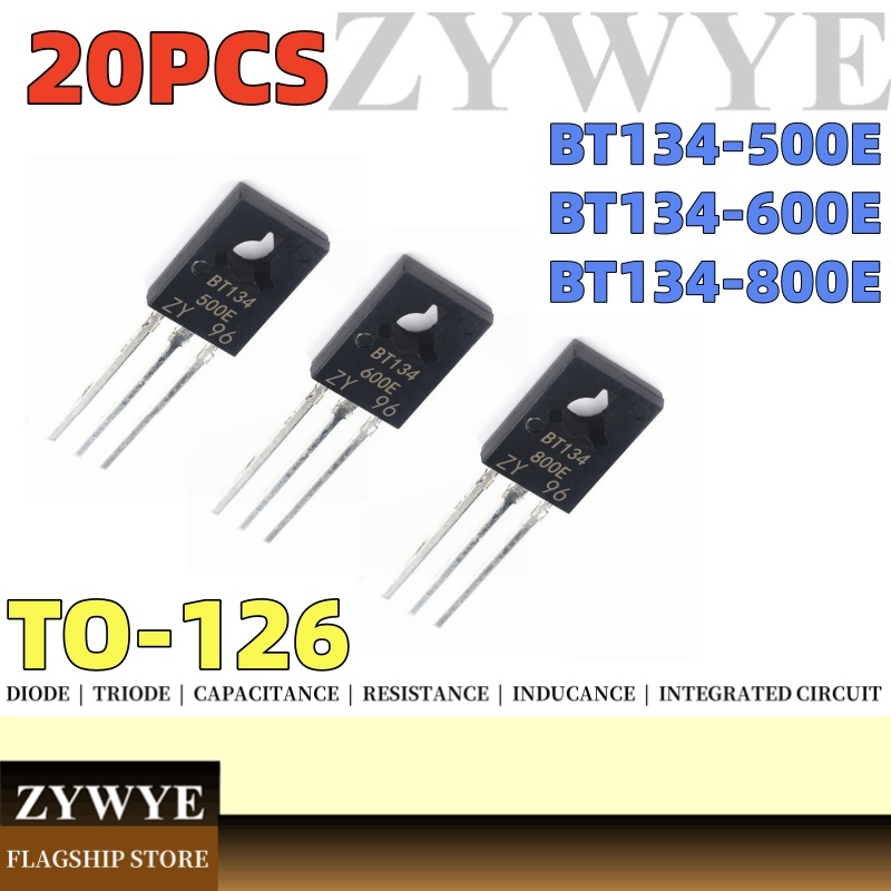 20PCS BT134-600E ซิลิคอนควบคุมสองทาง TO-126 BT134-800E BT134-500E BT134-500E BT134 Triode