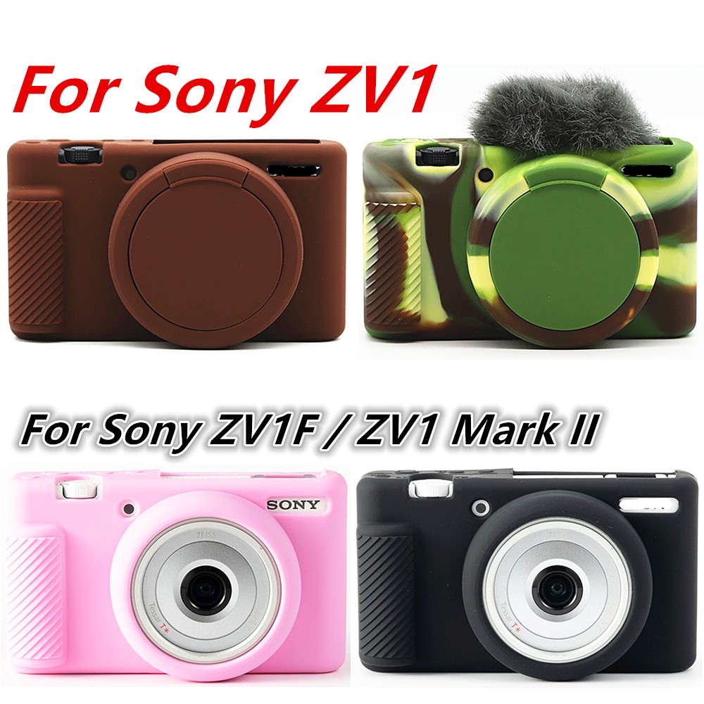 ZV1 ZV1F ZV1II ซิลิโคนเกราะผิวกระเป๋ากล้องป้องกันสําหรับ Sony ZV-1 ZV-1F ZV1 Mark II 2 กล้อง