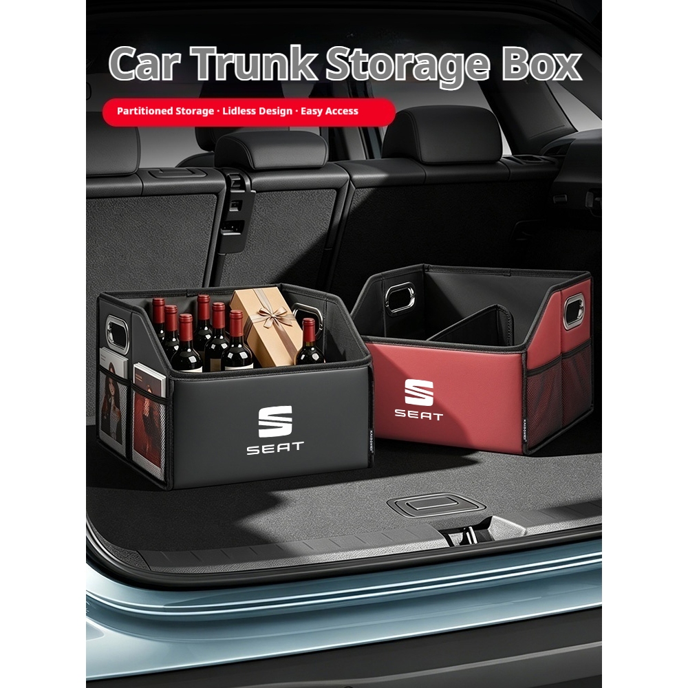 รถหนัง Trunk กล่องเก็บ Tailbox พับกระเป๋าสําหรับที่นั่ง Ibiza Leon FR Mii Ateca Arosa Arona Alhambra
