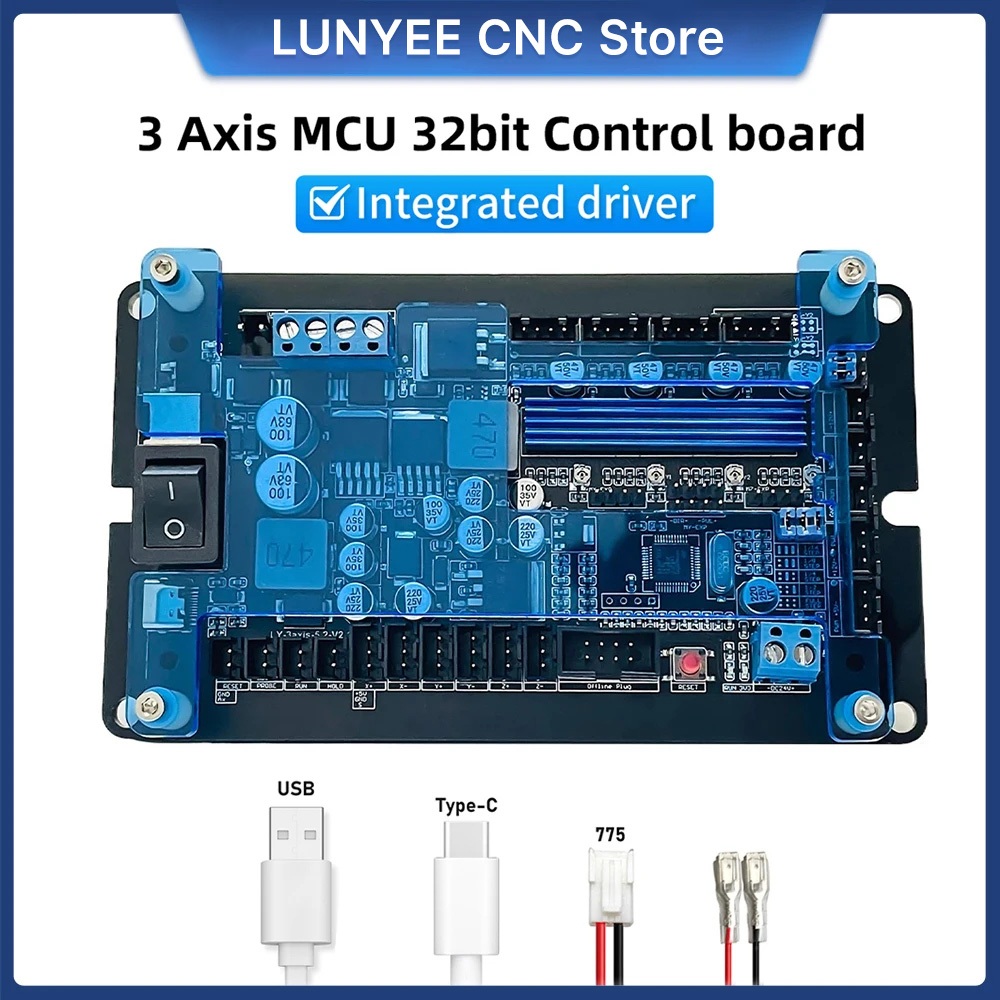 LUNYEE GRBL พอร์ต USB CNC แกะสลักเครื่องควบคุม, 3 แกนควบคุมบอร์ดรวมไดร์เวอร์, CNC controller อัพเกรด