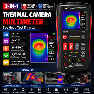 ZOYI R02 กล้องถ่ายภาพความร้อน Thermal Imaging Multimeter IR Camera 240x240 True RMS Tester