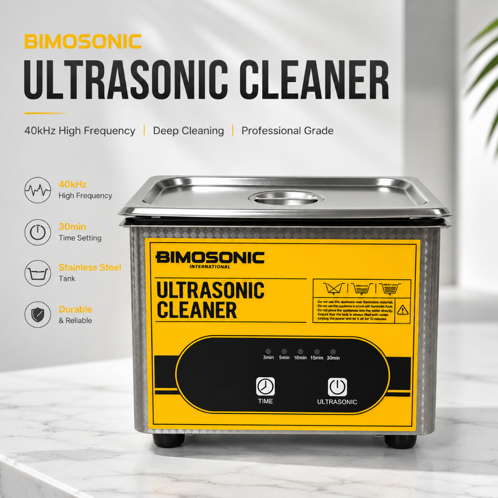 BIMO 0.8L/1L Digital Ultrasonic Cleaner แบบพกพา Ultrasonic Cleaner พร้อมตัวจับเวลา–Perfect สําหรับแว่นตา, นาฬิกา & เครื่องมือทันตกรรม