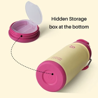 BOTTLE BOTTLE ขวดน้ําสเตนเลส มีฉนวนกันความร้อน 16 ออนซ์ พร้อมหลอดดูด และฝาปิด และกล่องเก็บยา สําหรับเล่นกีฬากลางแจ้ง