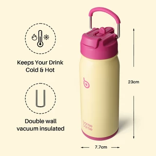 BOTTLE BOTTLE ขวดน้ําสเตนเลส มีฉนวนกันความร้อน 16 ออนซ์ พร้อมหลอดดูด และฝาปิด และกล่องเก็บยา สําหรับเล่นกีฬากลางแจ้ง