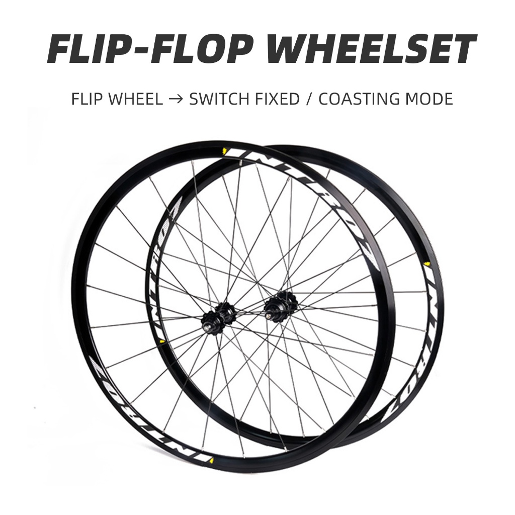 700C Fixie Wheelset | Flip-Flop Hub ล้อฟรีแบบคงที่ | Switch Fixed Gear & Coasting Mode สําหรับ Commu
