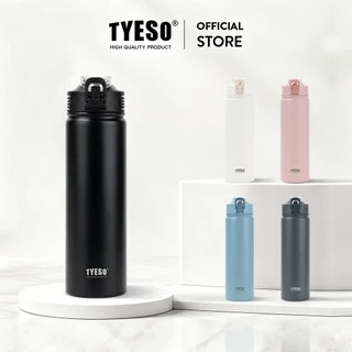 TYESO ขวดน้ำเก็บความเย็น-ร้อน 600/750ML แก้วน้ำสุญญากาศ มีหลอด กันรั่ว พกพาง่าย น้ำหนักเบา ใส่ในรถได้ เหมาะสำหรับกีฬา/ทำงาน/โรงเรียน รุ่น 8771C/8770C