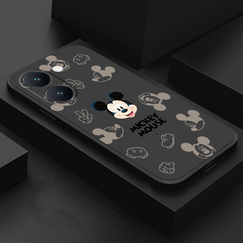 เคสซิลิโคนเหลวสําหรับ Honor X7e X6d X5d X5C Plus Case Casing Mickey Family Mobile Case Cute Mouse Si