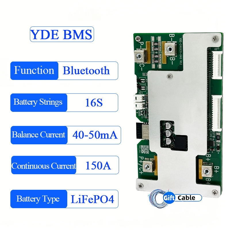 YDE BMS Li-ion LiFePO4 12S 36V, 13S, 14S 48V, 16S 48V 30A, 40A, 50A, 60A YDE BMS พร้อม Balance