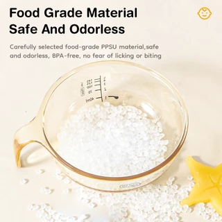 Dr.isla จานข้าวเด็ก ช้อนกินข้าวเด็ก PPSU ชามอาหารเสริมเด็ก Food Grade BPA Free ทนร้อน เข้าไมโครเวฟได้ มีสเกล รุ่น BT15