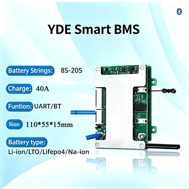YDE BMS 16S LiFePo4 17S 20S Li-ion Battery Balance 48V 60V 72V Balance 30A 40A 50A YDE BMS